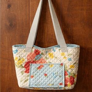 Floral Quilted Tote Bag - Multicolor